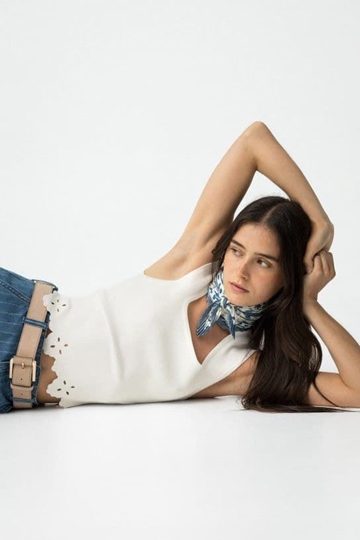 Top blanco bordado, Vanilla - Imagen 1