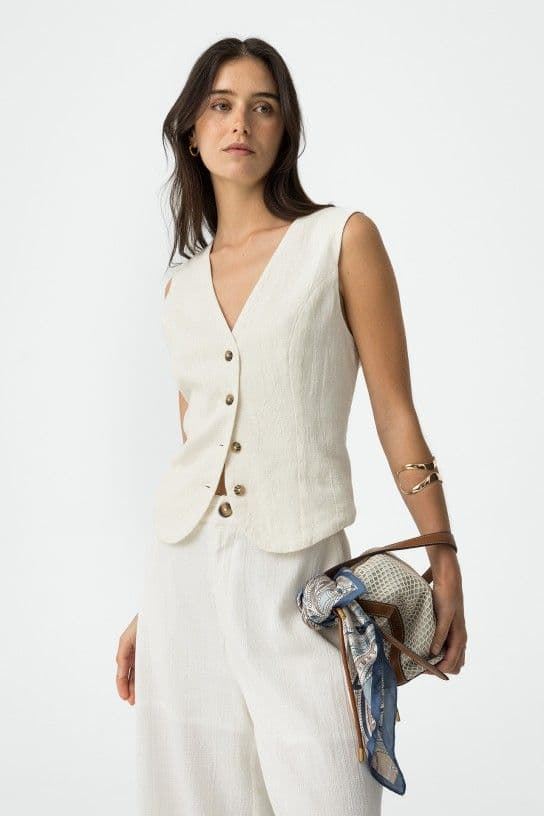 Top Chaleco Slim Fit de Algodón, Colety - Imagen 1