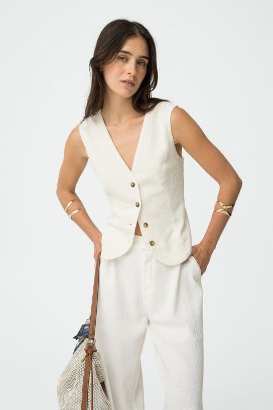 Top Chaleco Slim Fit de Algodón, Colety - Imagen 3