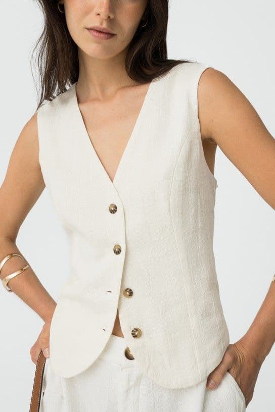 Top Chaleco Slim Fit de Algodón, Colety - Imagen 4