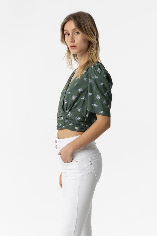 Top verde estampado floral, Ginger - Imagen 3