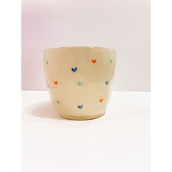 Vaso gres corazones colores - Imagen 1