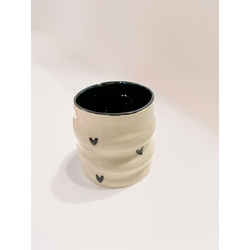 Vaso gres corazones negros - Imagen 2