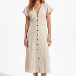 Vestido beige botones delanteros, Calito - Imagen 1