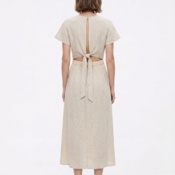 Vestido beige botones delanteros, Calito - Imagen 2
