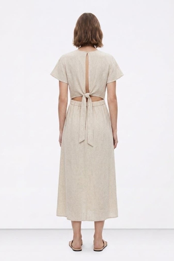 Vestido beige botones delanteros, Calito - Imagen 2
