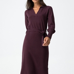 Vestido burdeos Con Cinturón Ajustable, Slave - Imagen 2