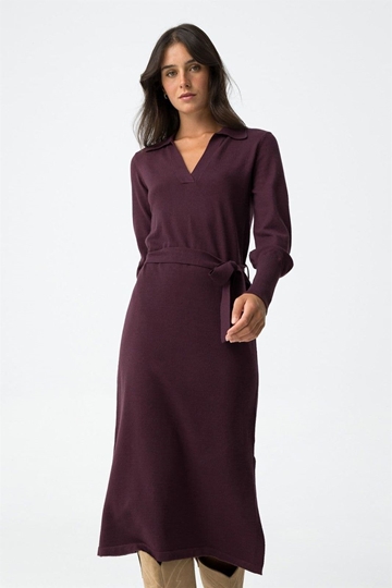 Vestido burdeos Con Cinturón Ajustable, Slave - Imagen 2