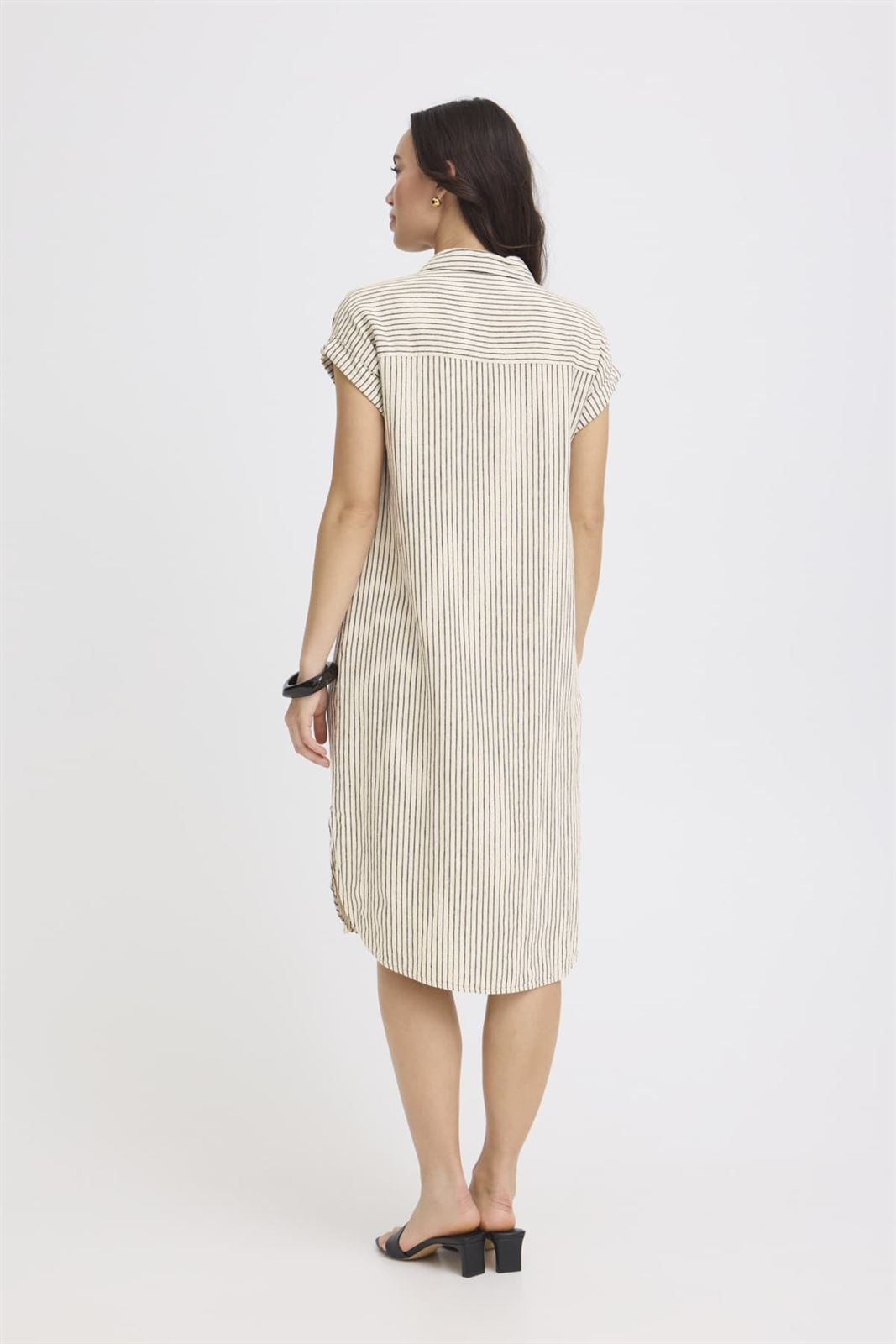 Vestido camisero arena con negro, By Falakka - Imagen 5