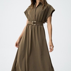 Vestido Camisero con Cinturón, kito - Imagen 1