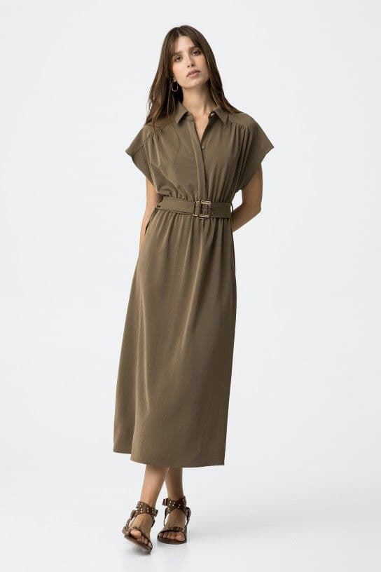 Vestido Camisero con Cinturón, kito - Imagen 3