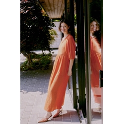 Vestido de algodón naranja, Iberlin - Imagen 1