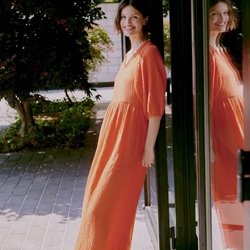 Vestido de algodón naranja, Iberlin - Imagen 1