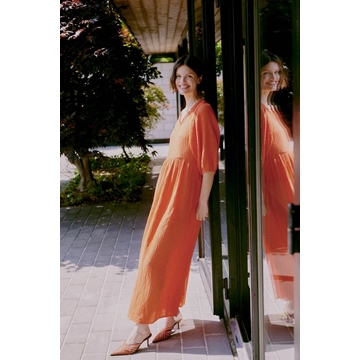 Vestido de algodón naranja, Iberlin - Imagen 1