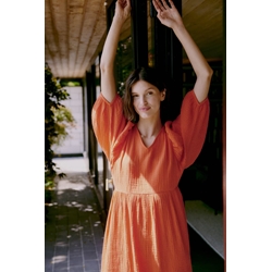 Vestido de algodón naranja, Iberlin - Imagen 2