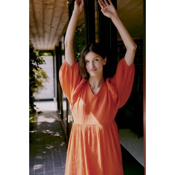 Vestido de algodón naranja, Iberlin - Imagen 2