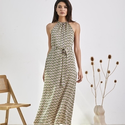 Vestido escote halter, Fawn - Imagen 1