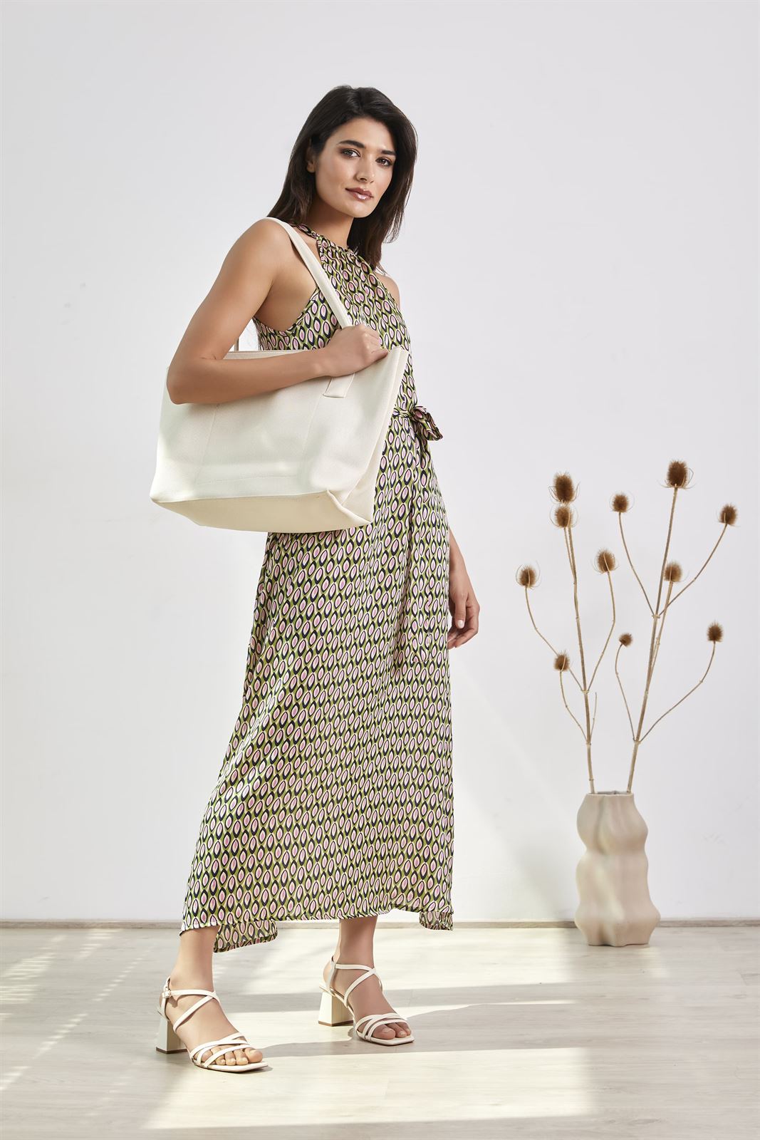 Vestido escote halter, Fawn - Imagen 4