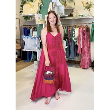 Vestido fucsia bolsillos, Carlota - Imagen 1