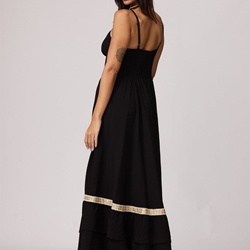 Vestido largo negro pasamaneria, Linda - Imagen 2