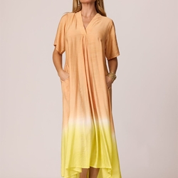 Vestido largo seda tintado a mano, Mukala - Imagen 1