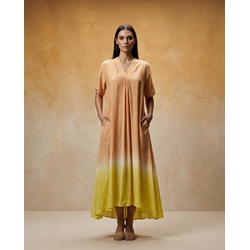 Vestido largo seda tintado a mano, Mukala - Imagen 2