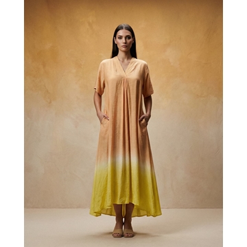 Vestido largo seda tintado a mano, Mukala - Imagen 2