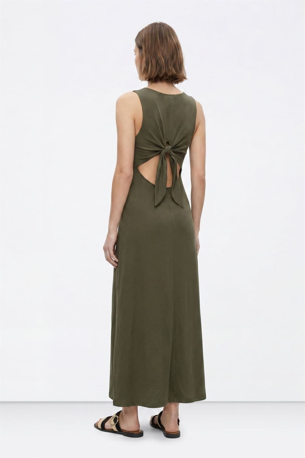 Vestido largo verde lazo espalda, Bony - Imagen 3