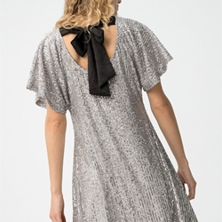 Vestido lentejuela plateada - Imagen 1