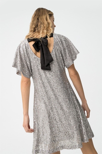 Vestido lentejuela plateada - Imagen 1