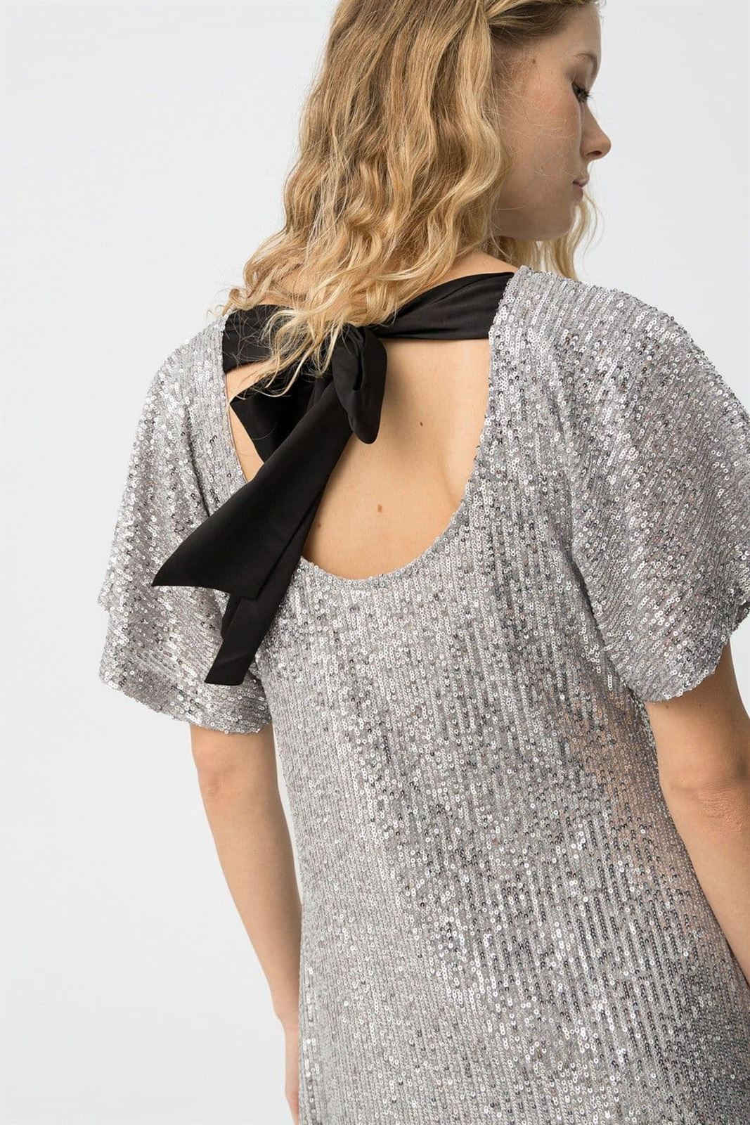 Vestido lentejuela plateada - Imagen 7