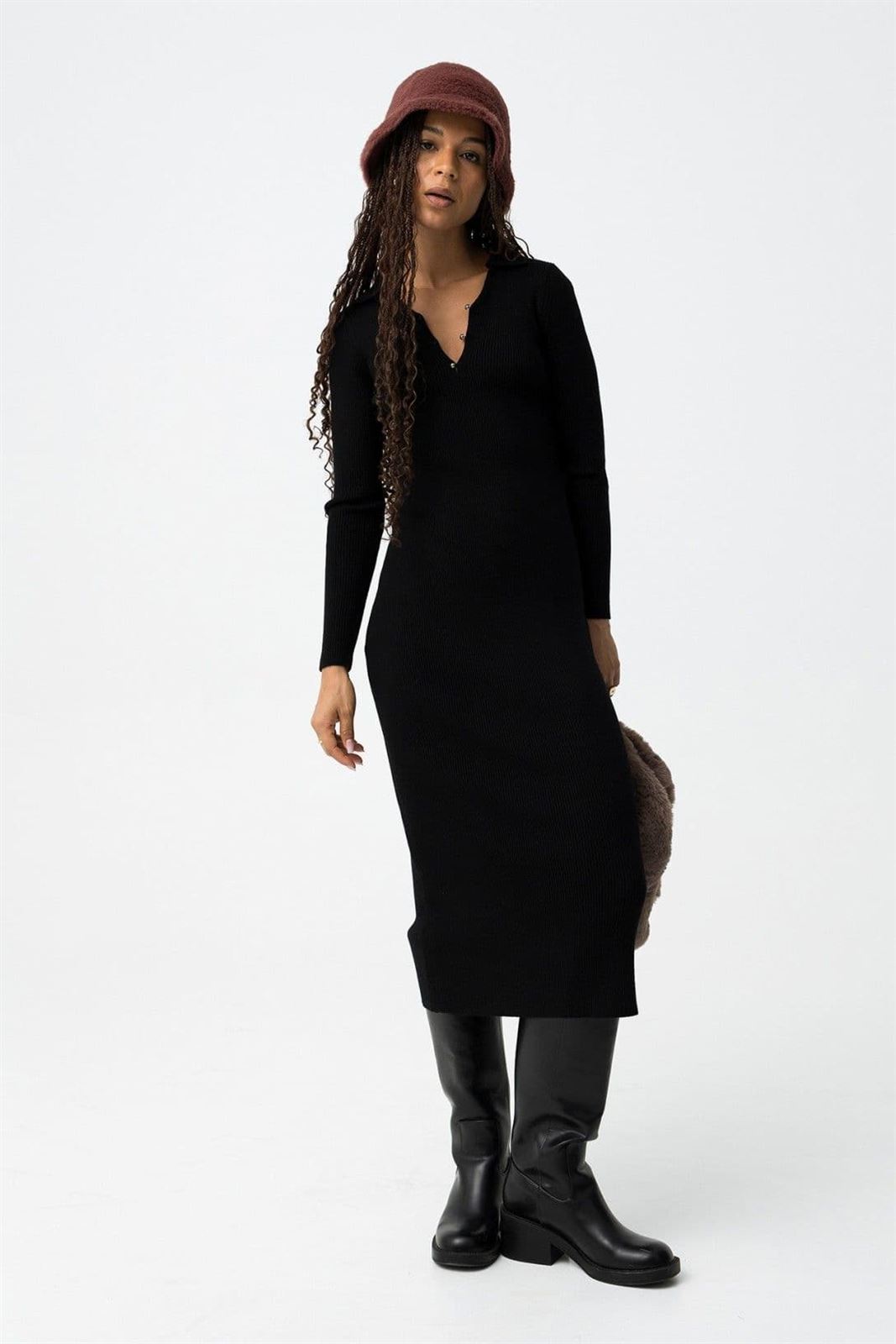 Vestido midi canalé, Narcisa - Imagen 1