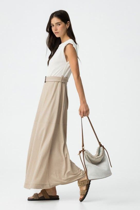 Vestido Midi Combinado con Cinturón, Taylor - Imagen 1