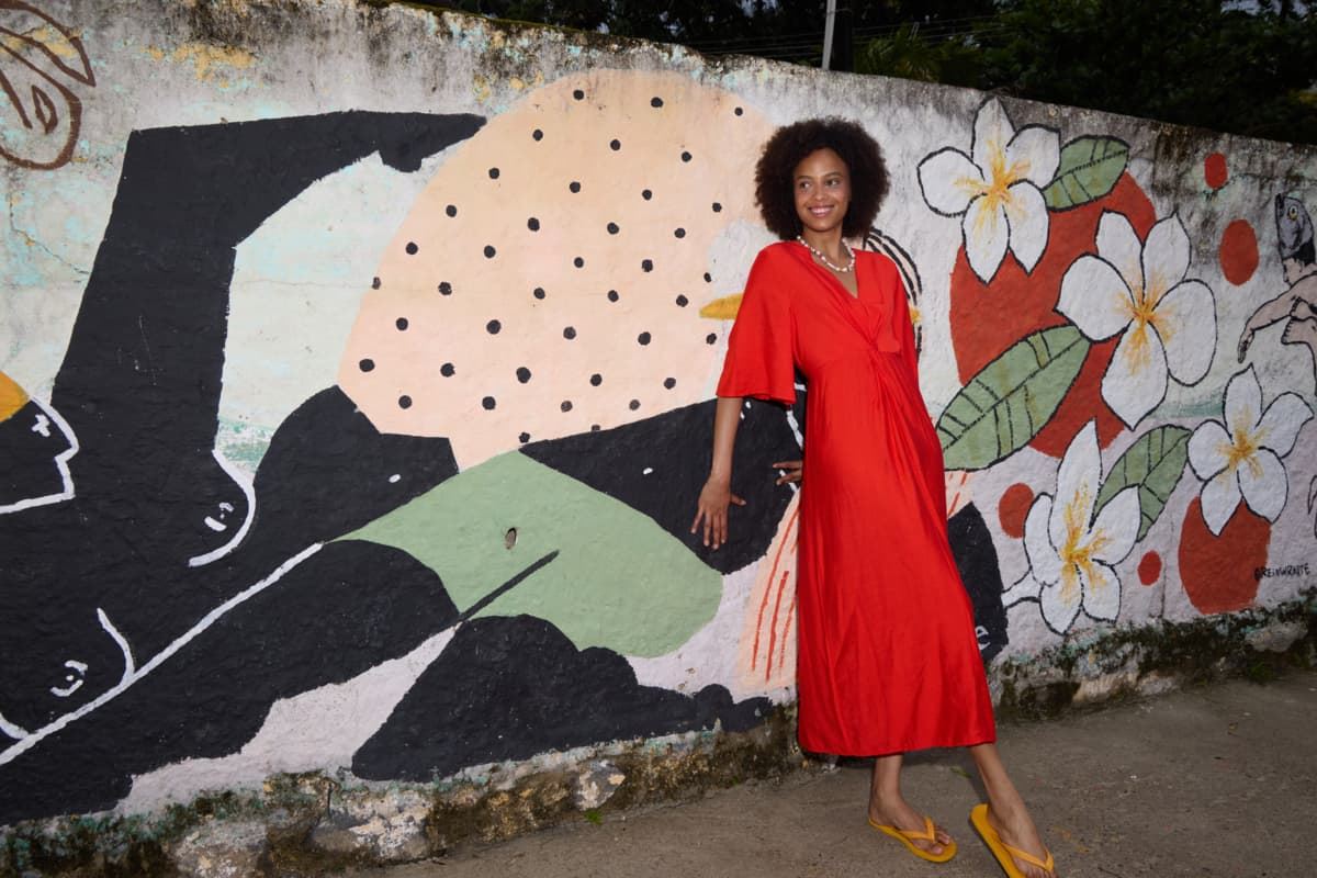 Vestido midi naranja, Ih Imelda - Imagen 3