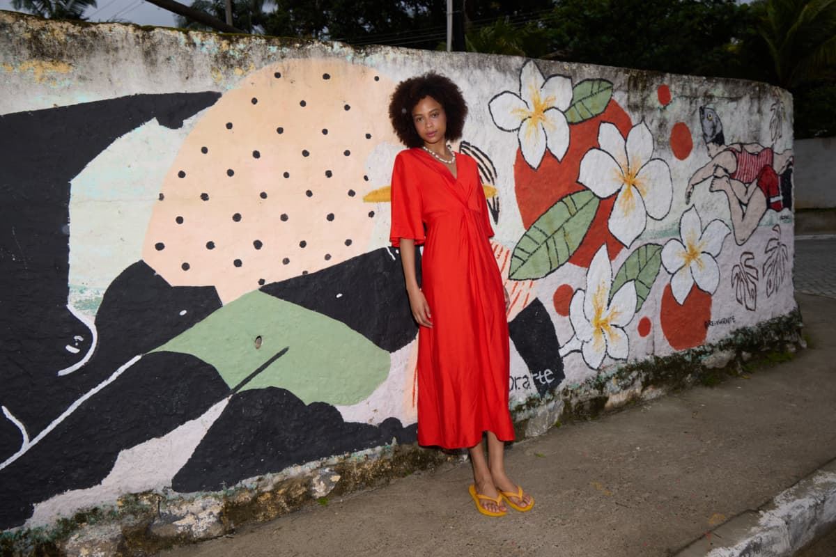 Vestido midi naranja, Ih Imelda - Imagen 4