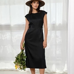 Vestido midi negro, Rumi - Imagen 1