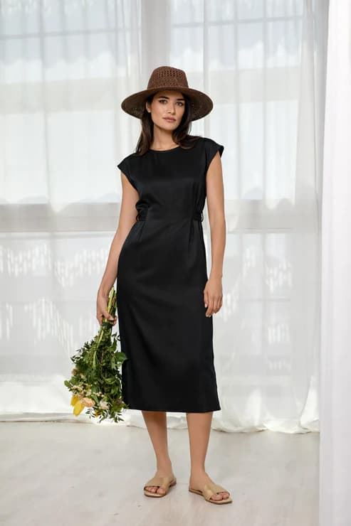 Vestido midi negro, Rumi - Imagen 4