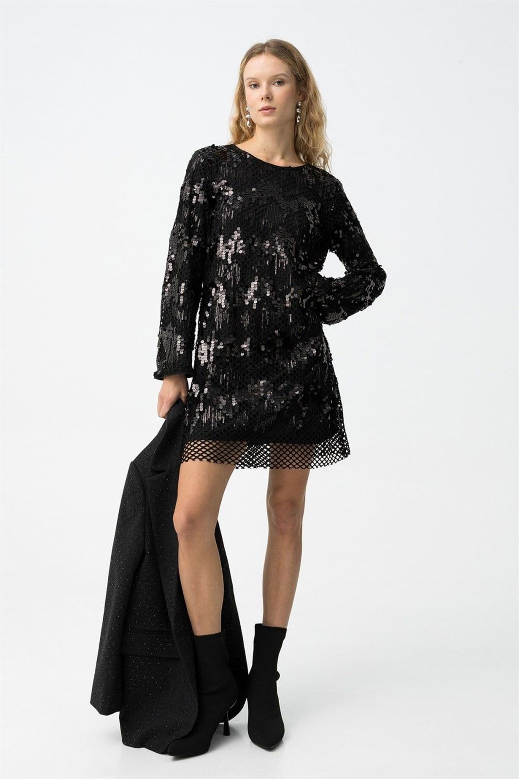 Vestido negro con lentejuelas, Diamond - Imagen 4