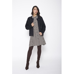 Vestido Parla de rombos Lylu - crudo, negro y camel - Imagen 2