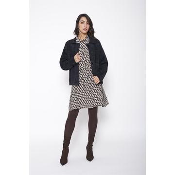 Vestido Parla de rombos Lylu - crudo, negro y camel - Imagen 2