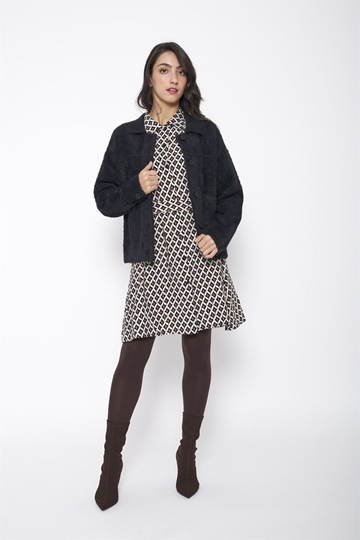 Vestido Parla de rombos Lylu - crudo, negro y camel - Imagen 2