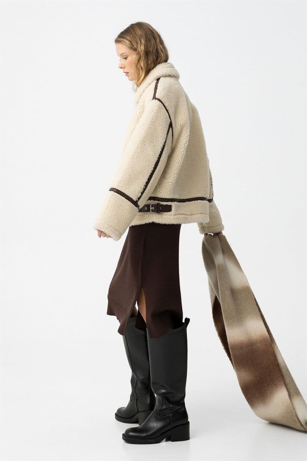 Vestido punto marrón chocolate, City - Imagen 5