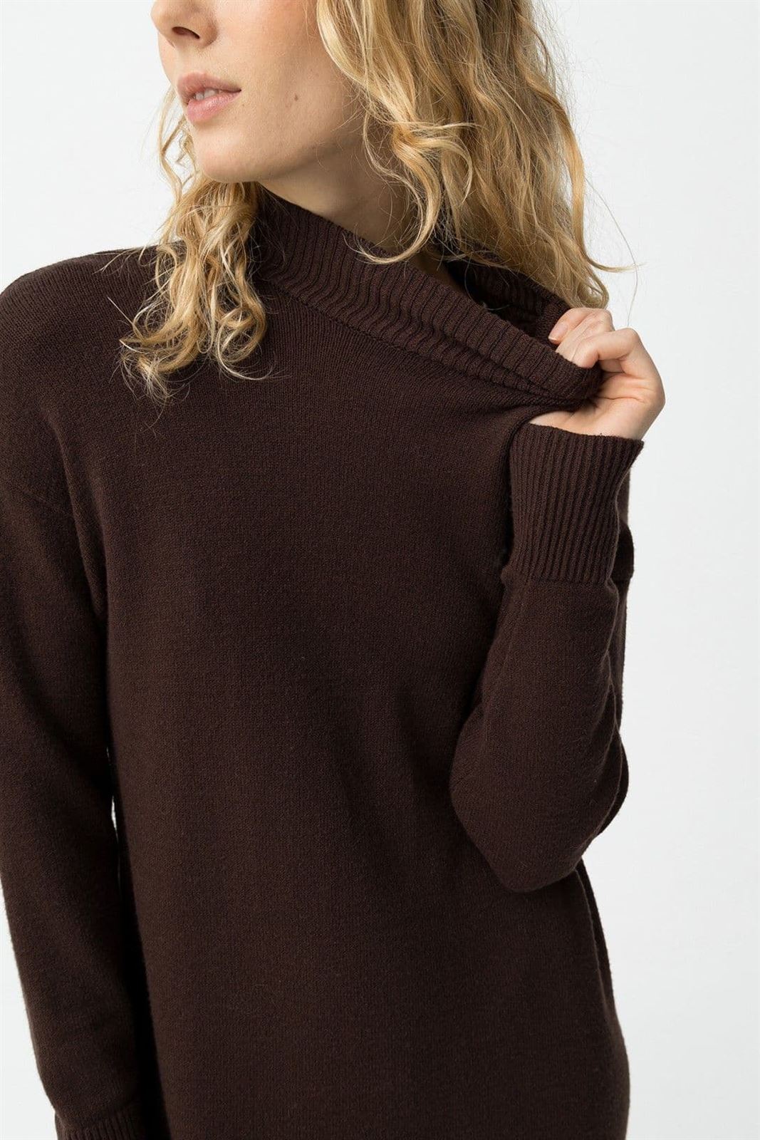 Vestido punto marrón chocolate, City - Imagen 6