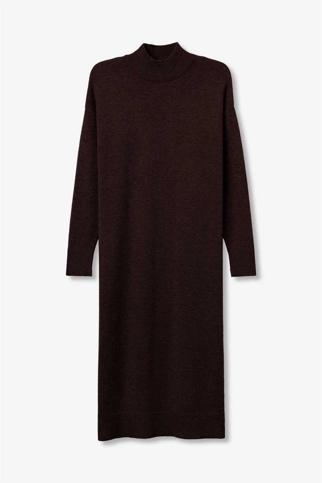 Vestido punto marrón chocolate, City - Imagen 8