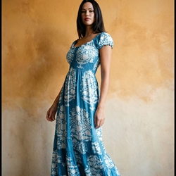 Vestido reversible azul, Laura - Imagen 1