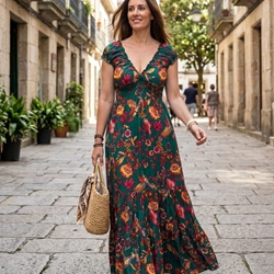 Vestido reversible verde, Laura - Imagen 1