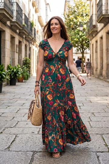 Vestido reversible verde, Laura - Imagen 1