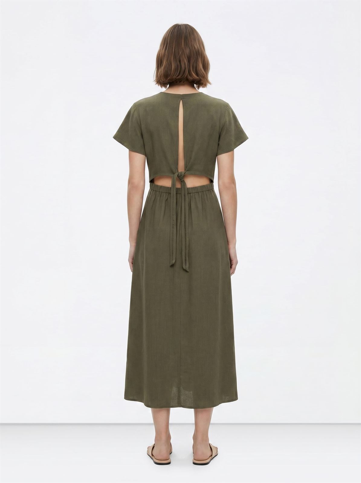 Vestido verde botones delanteros, Calito - Imagen 2