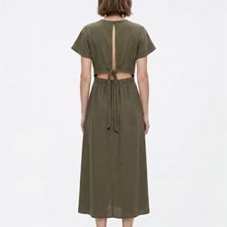 Vestido verde botones delanteros, Calito - Imagen 2