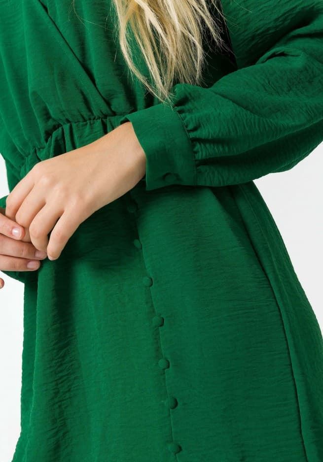 Vestido verde Efecto Arrugado, Hachiko - Imagen 2